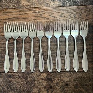 Oneida Silver Camber Cresta Windswept Scroll (10) Salad Forks